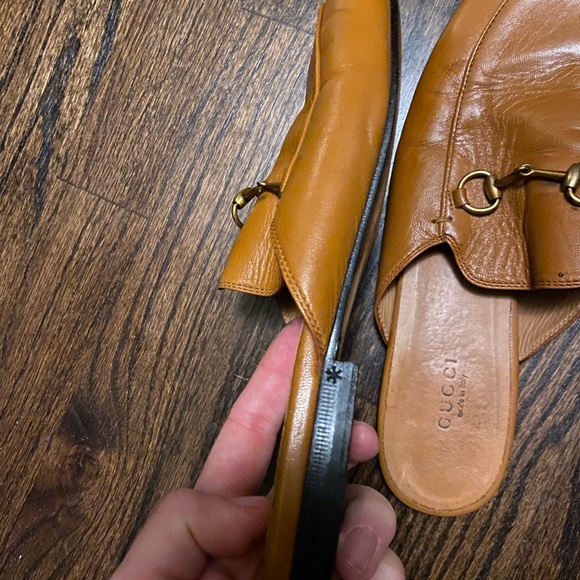 Gucci womens horse bit mule loafer slip on preworn calf skin broken in 38.5 - Picture 5 of 10